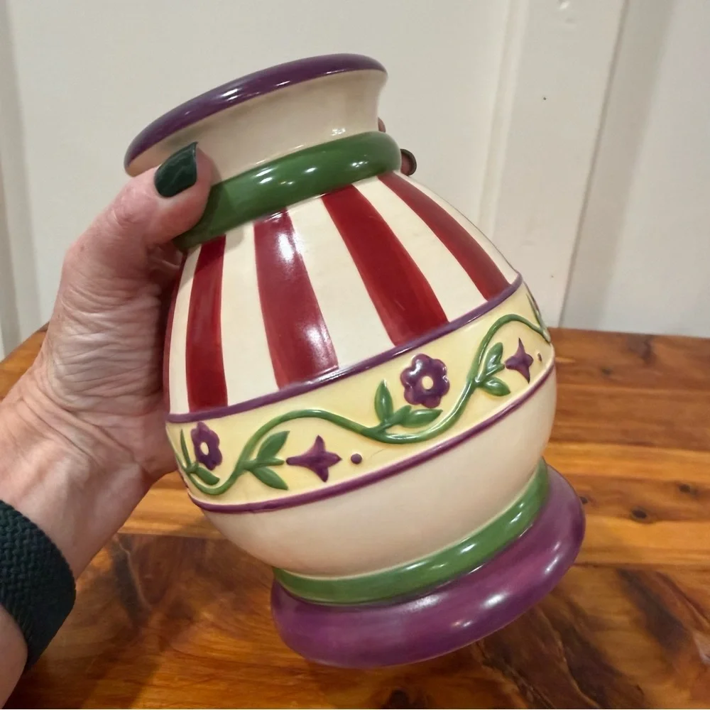 Vtg 2004 Jim Shore Heartwood Creek Folk Art Ceramic Canister Cookie Jar w/ Lid